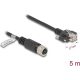 Delock M12 kábel D-kódú 4 tűs anya - RJ45 apa csavarokkal Cat.5e FTP 5 m hosszú fekete