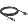 Delock M12 kábel X-kódú 8 tűs anya - RJ45 apa csavarokkal Cat.6A S/FTP 3 m hosszú fekete