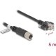 Delock M12 kábel X-kódú 8 tűs anya - RJ45 apa csavarokkal Cat.6A S/FTP 5 m hosszú fekete