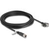 Delock M12 kábel X-kódú 8 tűs anya - RJ45 apa csavarokkal Cat.6A S/FTP 5 m hosszú fekete