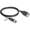 Delock M12 kábel X-kódú 8 tűs anya - RJ45 anya Cat.6A S/FTP installálásához 1 m, fekete