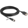 Delock M12 kábel X-kódú 8 tűs anya - RJ45 anya Cat.6A S/FTP installálásához 5 m, fekete