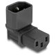 Delock Tápadapter IEC 60320 - C14 - C13, apa / anya, 10 A, 90 -ban hajlított