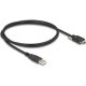 Delock USB-A 2.0 -> USB-B 2.0 mini M/M adatkábel 1m fekete rögzítő csavarokkal