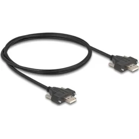   Delock USB-A 2.0 -> USB-A 2.0 M/M adatkábel 1m fekete rögzítő csavarokkal