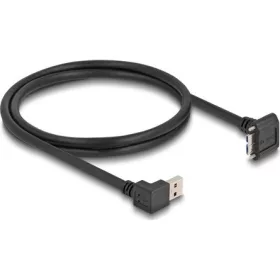   Delock USB 5 Gbps kábel A-típusú USB apa 90 -ban lefelé hajlított   Mikro-B-típusú USB apa csavarokkal 90 -ban lefelé ha