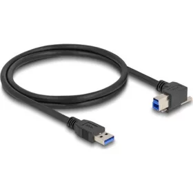   Delock USB 5 Gbps kábel A-típusú USB apa egyenes   B-típusú USB apa csavarral 90 -ban jobbra hajlított 1 m fekete