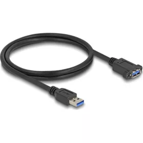   Delock USB 5 Gbps kábel A-típusú USB apa   A-típusú USB anya installációhoz 1 m, fekete