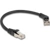 Delock RJ45 hálózati kábel Cat.6A S/FTP 45 -ben jobbra hajlított apa   egyenes apa 0,25 m fekete