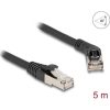 Delock RJ45 hálózati kábel Cat.6A S/FTP 45 -ben jobbra hajlított apa   egyenes apa 5 m fekete