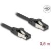 Delock RJ45 hálózati kábel Cat.8.1 S/FTP 0,5 m fekete