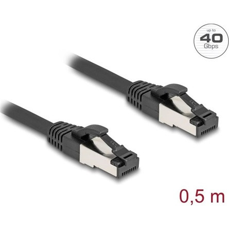 Delock RJ45 hálózati kábel Cat.8.1 S/FTP 0,5 m fekete