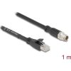Delock M12 kábel X-kódolt 8 tűs apa - RJ45 apa Cat.5e S/FTP flexibilis 1 m fekete