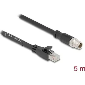   Delock M12 kábel X-kódolt 8 tűs apa - RJ45 apa Cat.5e S/FTP flexibilis 5 m fekete