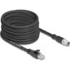 Delock M12 kábel X-kódolt 8 tűs apa - RJ45 apa Cat.5e S/FTP flexibilis 10 m fekete