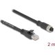 Delock M12 kábel X-kódolt 8 tűs apa - RJ45 anya Cat.5e S/FTP flexibilis 2 m fekete