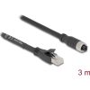 Delock M12 kábel X-kódolt 8 tűs apa - RJ45 anya Cat.5e S/FTP flexibilis 3 m fekete