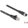 Delock M12 kábel X-kódolt 8 tűs apa - RJ45 anya Cat.5e S/FTP flexibilis 5 m fekete