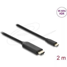   Delock USB Type-C  - HDMI kábel (DP Alt Mode) 8K 60 Hz-hez HDR funkcióval 2 m fekete