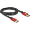 Delock DisplayPort kábel 8K 60 Hz 2 m piros fém