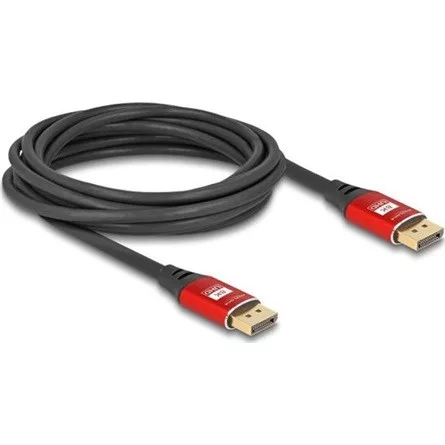 Delock DisplayPort kábel 8K 60 Hz 5 m piros fém