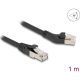 Delock RJ45 hálózati kábel Cat.6A S/FTP 45 -ben jobbra hajlított apa   egyenes apa 1 m, fekete