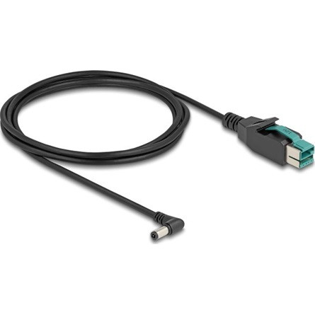 Delock PoweredUSB kábel apa 12 V - DC 5,5 x 2,5 mm apa ívelt 2 m