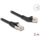Delock RJ45 hálózati kábel Cat.6A S/FTP 45 -ben jobbra hajlított apa   egyenes apa 2 m, fekete