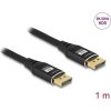 Delock DisplayPort kábel 8K 60 Hz 1 m fekete fém