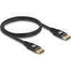 Delock DisplayPort kábel 8K 60 Hz 1 m fekete fém