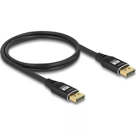 Delock DisplayPort kábel 8K 60 Hz 1 m fekete fém