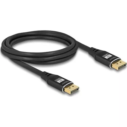 Delock DisplayPort kábel 8K 60 Hz 2 m fekete fém