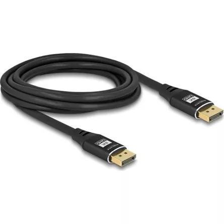 Delock DisplayPort kábel 8K 60 Hz 3 m fekete fém