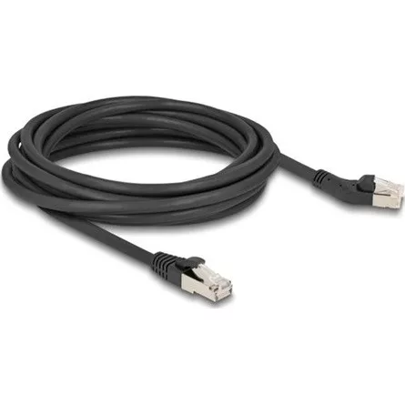 Delock RJ45 hálózati kábel Cat.6A S/FTP 45 -ben jobbra hajlított apa   egyenes apa 5 m, fekete