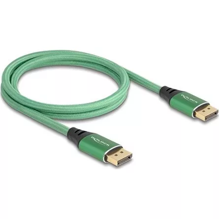 Delock DisplayPort kábel 16K 60 Hz 1 m zöld fém