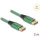 Delock DisplayPort kábel 16K 60 Hz 2 m zöld fém
