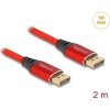 Delock DisplayPort kábel 16K 60 Hz 2 m piros fém