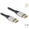 Delock DisplayPort kábel 16K 60 Hz 1 m ezüst fém