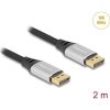 Delock DisplayPort kábel 16K 60 Hz 2 m ezüst fém