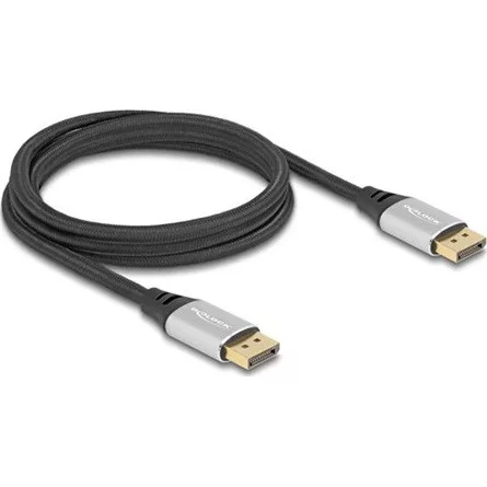 Delock DisplayPort kábel 16K 60 Hz 2 m ezüst fém
