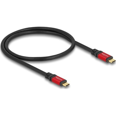 Delock 20Gbps USB-C 3.2 Gen2 -> USB-C 3.2 Gen2 M/M adatkábel 0.5m fekete-piros