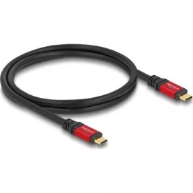   Delock 20Gbps USB-C 3.2 Gen2 -> USB-C 3.2 Gen2 M/M adatkábel 0.8m fekete-piros