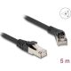 Delock RJ45 hálózati kábel Cat.8.1 S/FTP 45 -ben jobbra hajlított apa   egyenes apa, akár 40 Gbps, 5 m, fekete