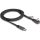 Delock USB-C -> USB-C M/F adatkábel 1m fekete-szürke egyenes/90°