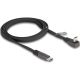 Delock USB-C -> USB-C M/F adatkábel 1m fekete-szürke egyenes/90°