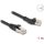 Delock RJ45 hálózati kábel Cat.8.1 S/FTP 45 -ben balra hajlított apa   egyenes apa, akár 40 Gbps, 1 m, fekete
