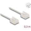 Delock RJ45 hálózati kábel Cat.6 UTP ultravékony 0,3 m szürke rövid csatlakoztatókkal