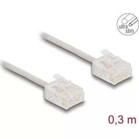   Delock RJ45 hálózati kábel Cat.6 UTP ultravékony 0,3 m szürke rövid csatlakoztatókkal