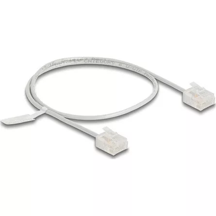 Delock RJ45 hálózati kábel Cat.6 UTP ultravékony 0,5 m szürke rövid csatlakoztatókkal