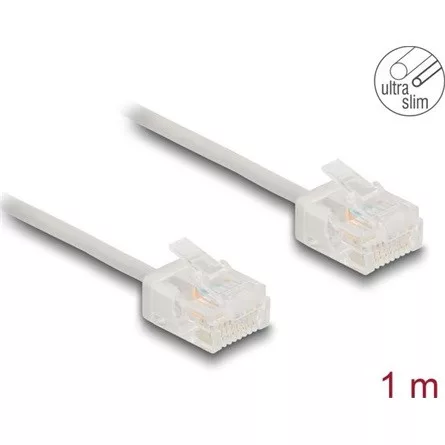 Delock RJ45 hálózati kábel Cat.6 UTP ultravékony 1 m szürke rövid csatlakoztatókkal